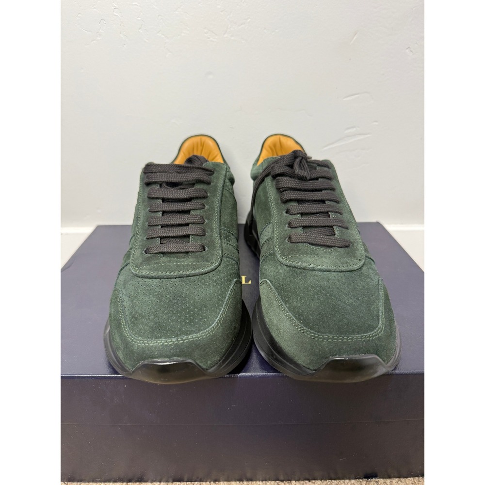 Ralph Lauren Purple Label Ethan II Green Calfskin Suede Sneakers Men 8D UK Italy - Picture 9 of 14
